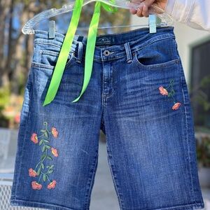 Lucky Brand Embroidered Denim Shorts